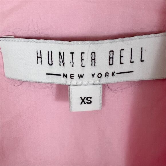 Hunter Bell Landry Puff Sleeve Peplum Top in Light Pink Size XS - Picture 8 of 9